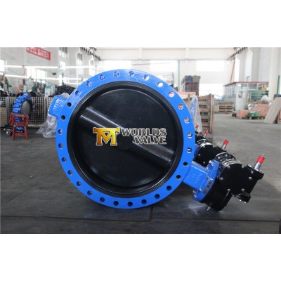 Concentric Double Flanged Butterfly Control Valve with Full Rubber Coating